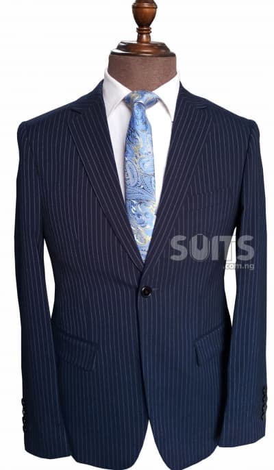 Navyblue with royalblue pin striped Suit by Pabbucci