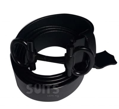 Black Leather Black Head Belt By Ferragamo