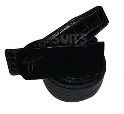 Black Leather Black Head Belt By Zanotti