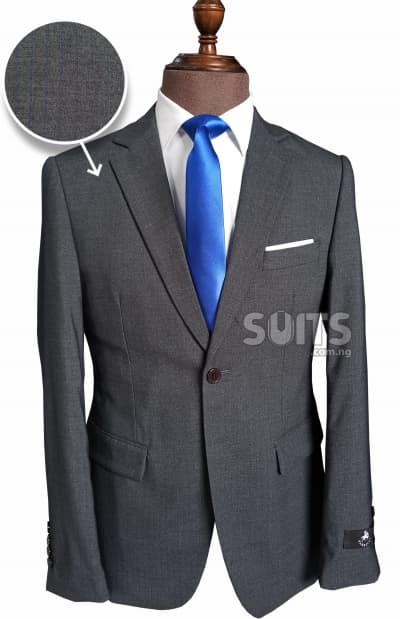 Grey hidden royalblue striped business Suit by Pabbucci