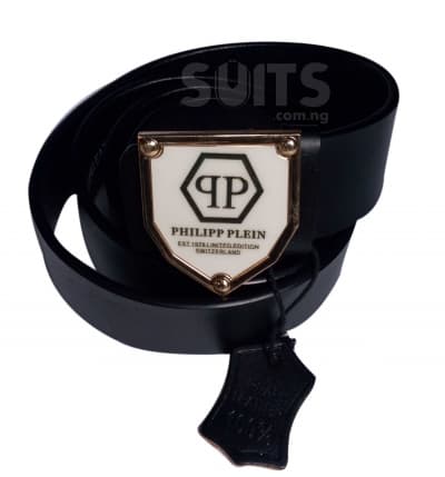 Black Leather Belt Designed By Philipp Plein