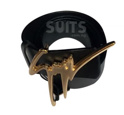 Black Leather Golden designed Head By Zanotti