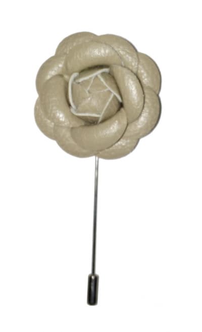 Light Grey Leather Lapel Pin