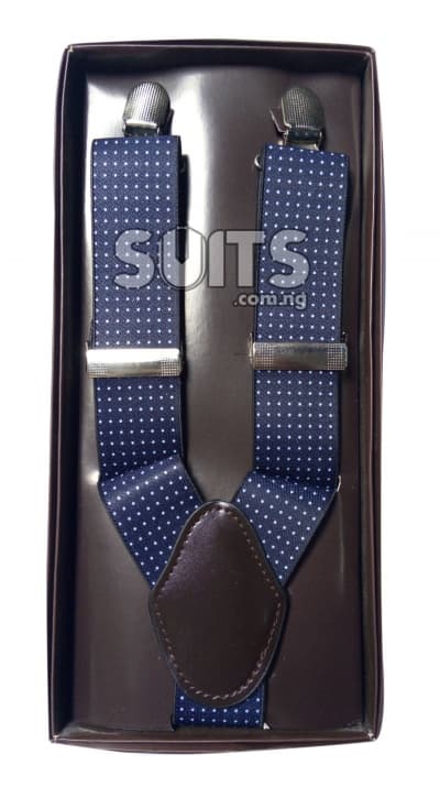 NavyBlue White Polka-dotted Suspender