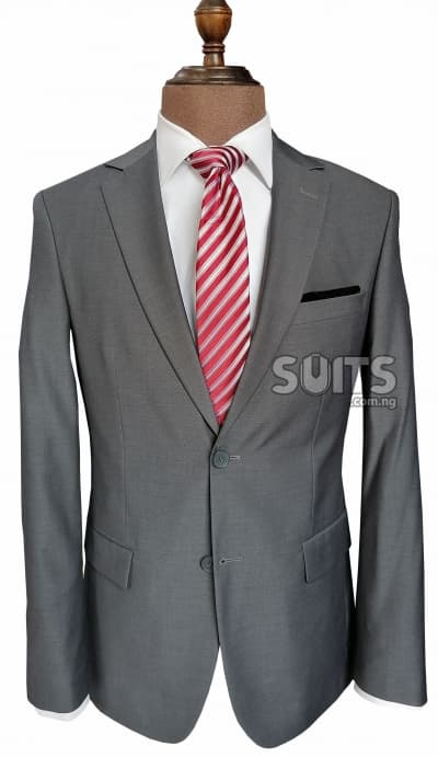 Plain Grey 2-buttons business Suit