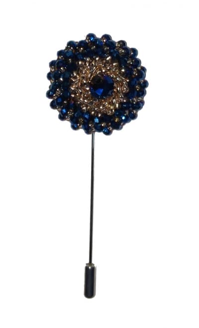 Royal Blue Beaded Lapel Pin