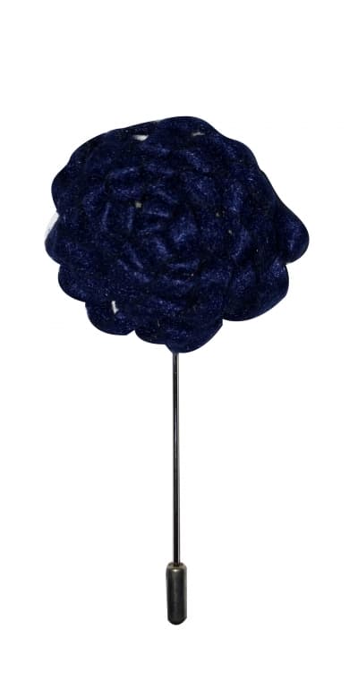 Blue Interweaved Lapel Flower