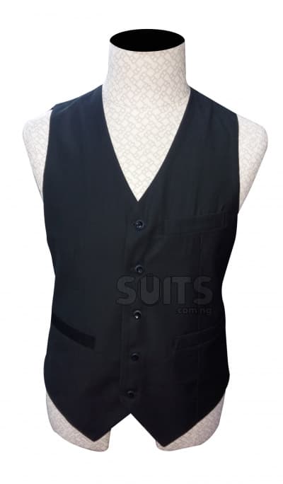 Plain black Waistcoat By Pabbucci