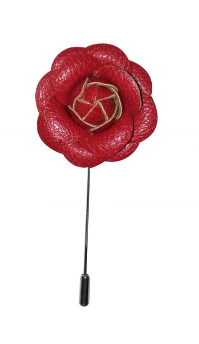 Red Leather Lapel Pin